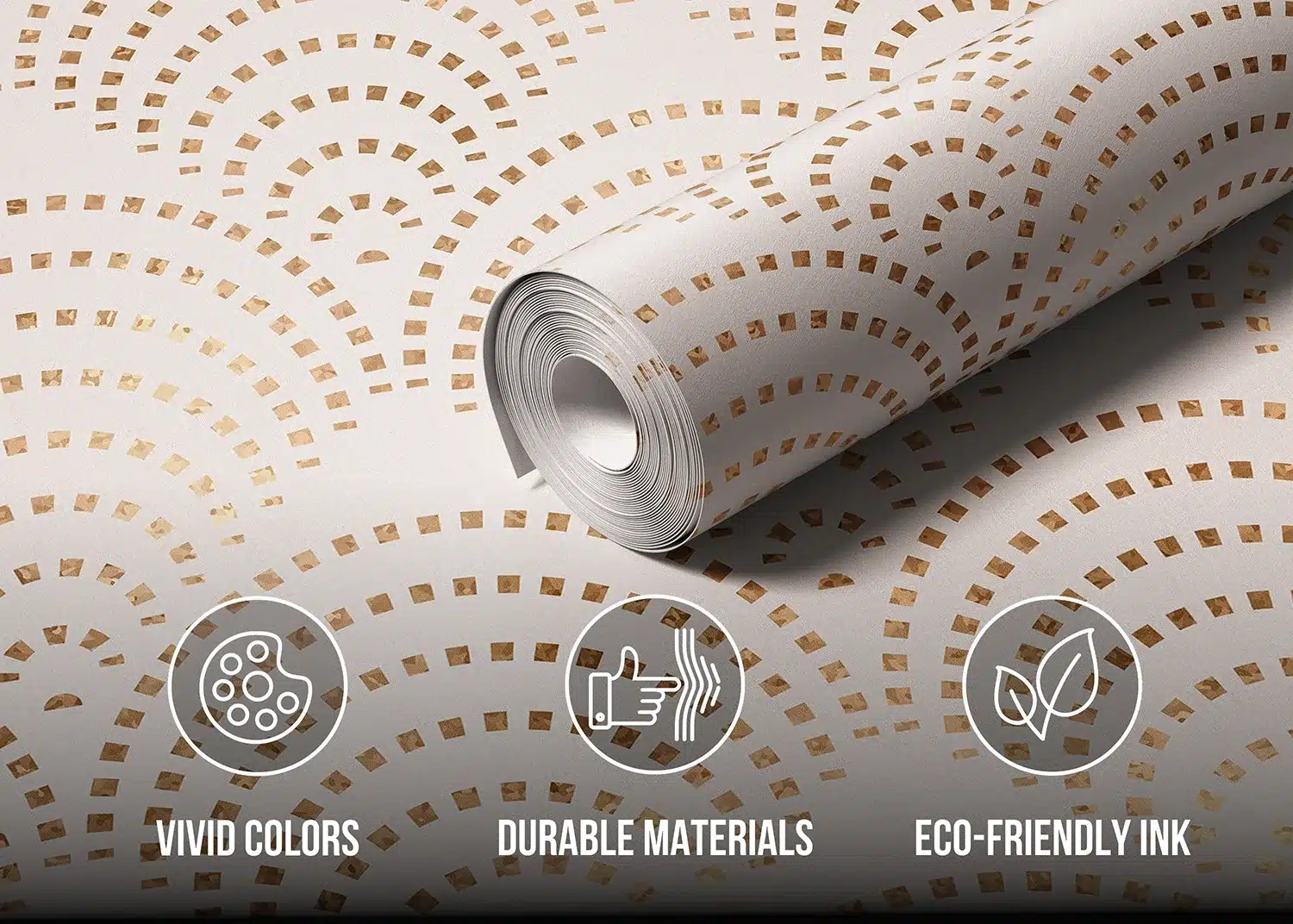 Custom Size Wall Mural Beige PeacocKMosaic | Premium Non-Woven Wallpaper | FT5P352267 4