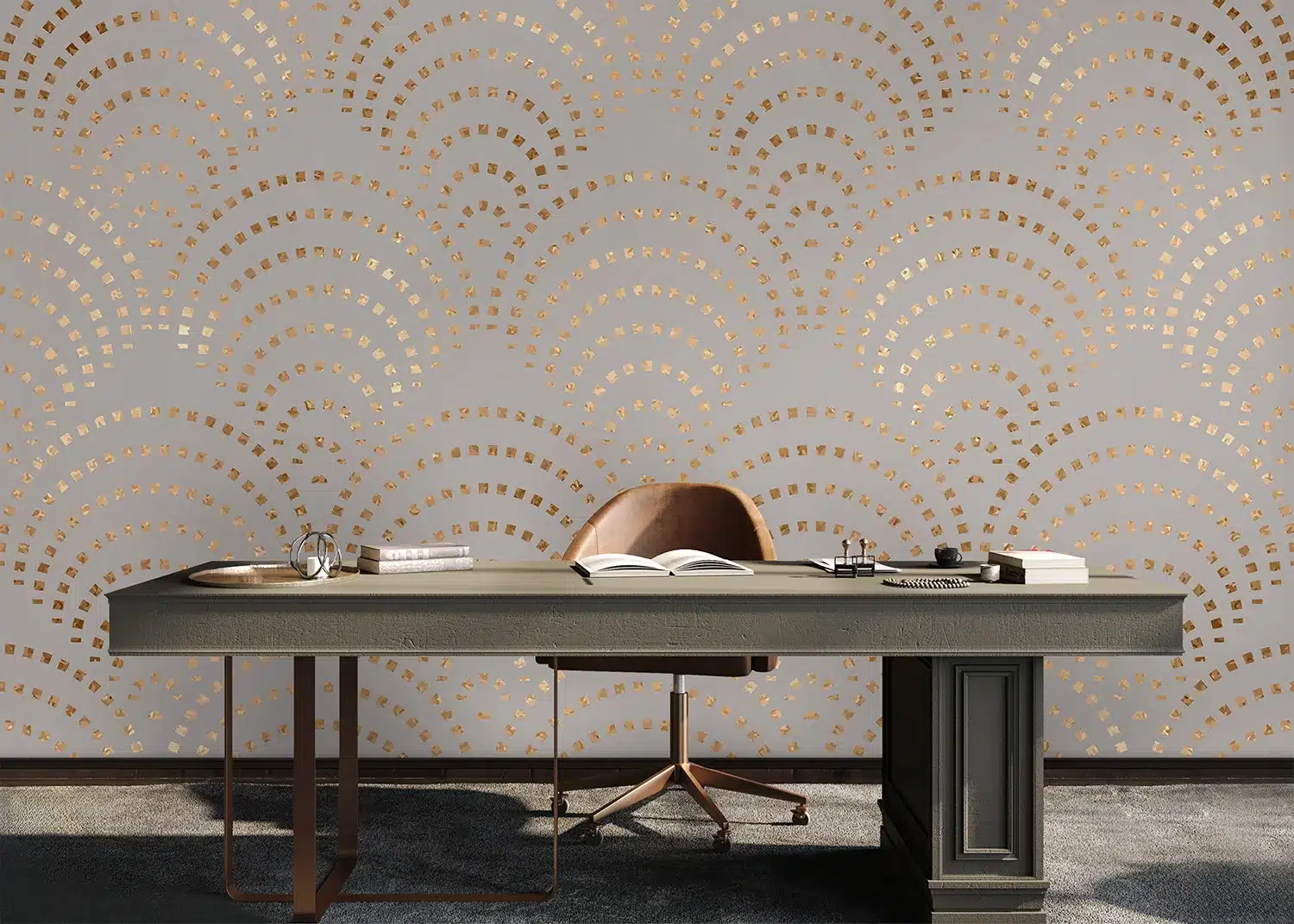 Custom Size Wall Mural DarKPeacocKMosaic | Premium Non-Woven Wallpaper | FT5P352269