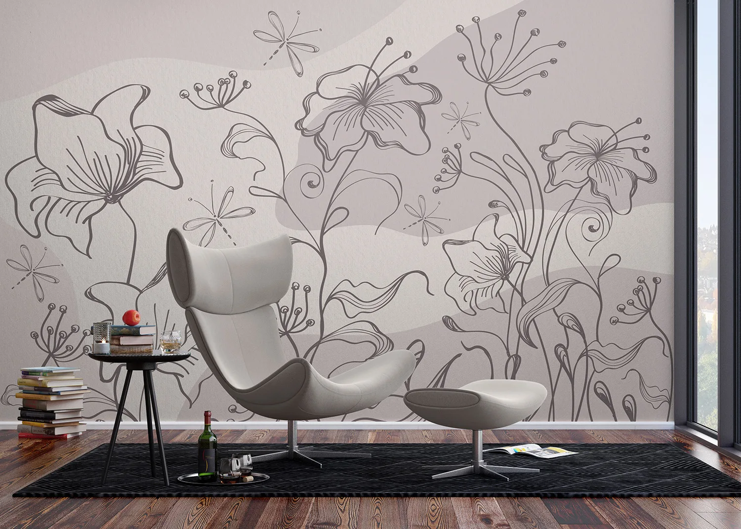 Abstract Dim Botanical Flow | Made-to-Measure Wallpaper | Wallever | FT5P 352273 4