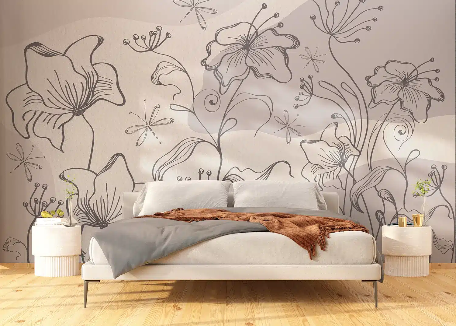 Abstract Dim Botanical Flow | Made-to-Measure Wallpaper | Wallever | FT5P 352273 2