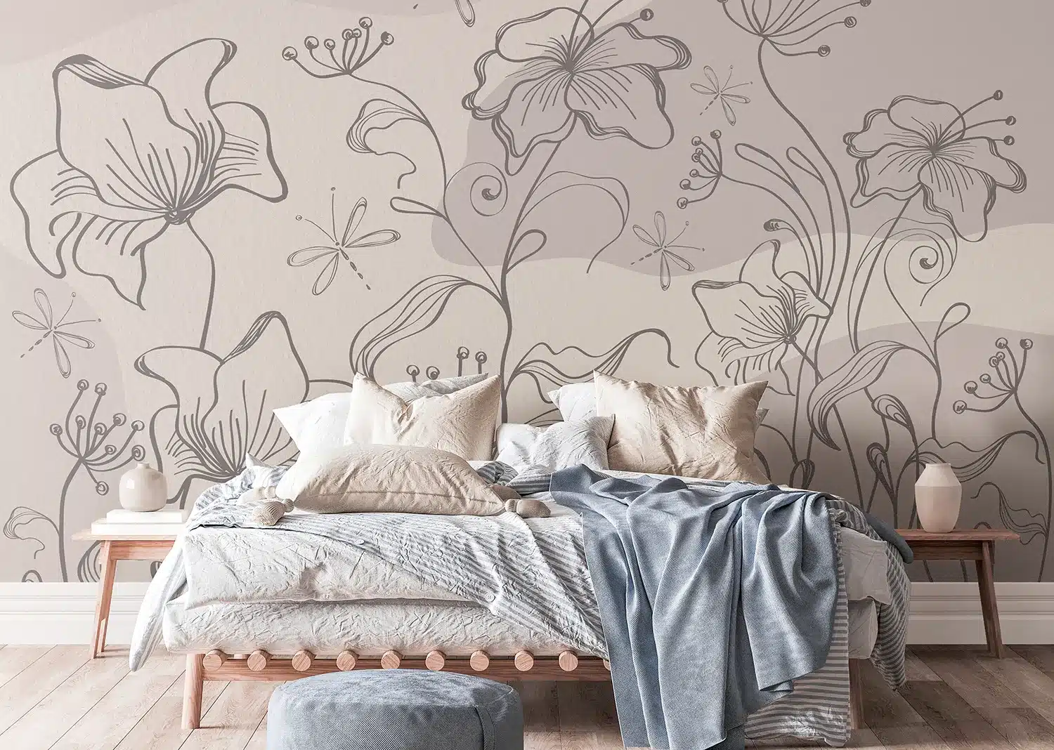 Abstract Dim Botanical Flow | Made-to-Measure Wallpaper | Wallever | FT5P 352273 3