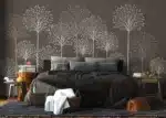 Wall Mural Tall Trees on Grey, 375 x 270 cm, FT5P 352275