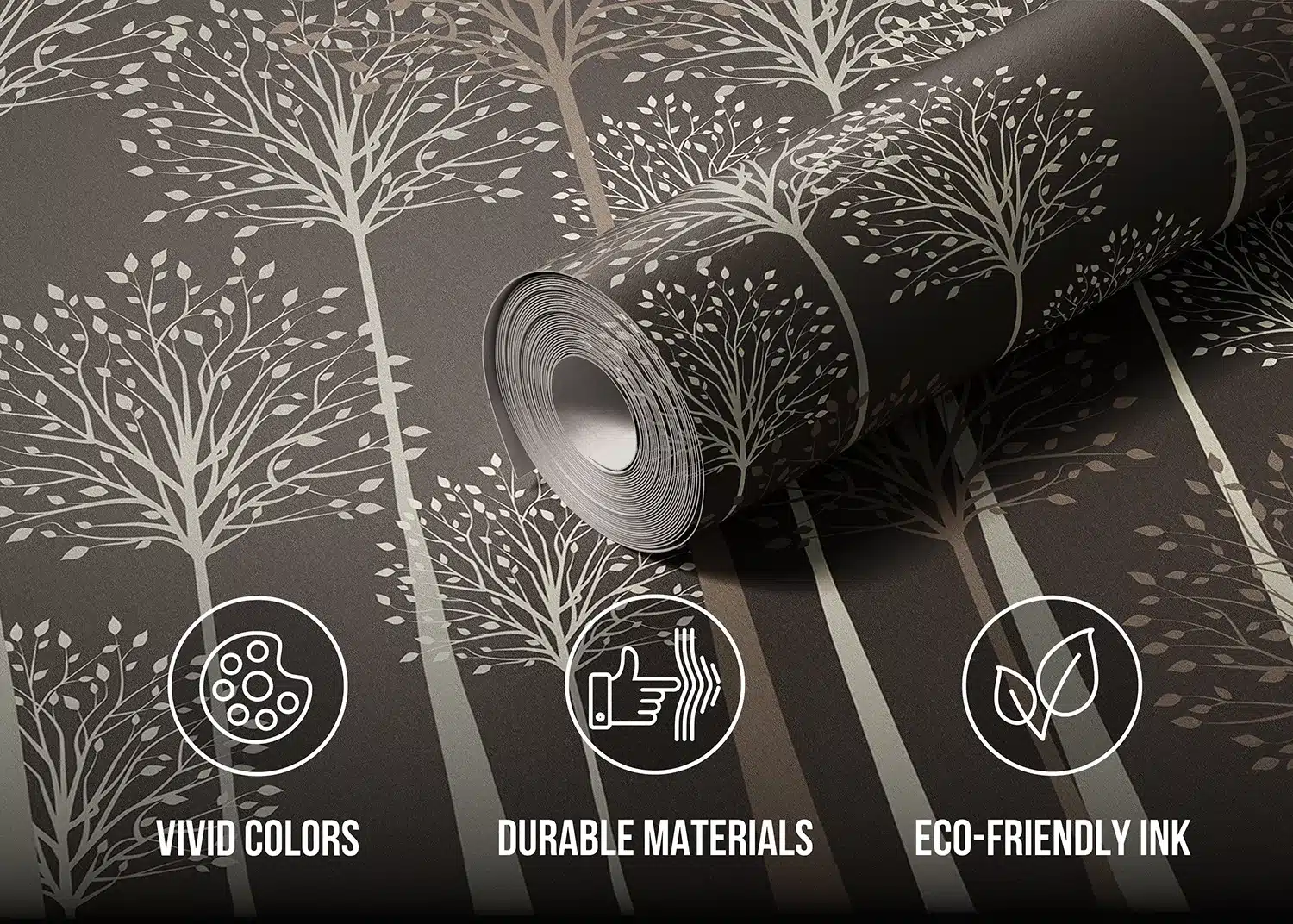 Custom Size Wall Mural Tall Trees on Grey | Premium Non-Woven Wallpaper | FT5P352275 5