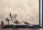 Wall Mural Tall Trees on Beige, 375 x 270 cm, FT5P 352277