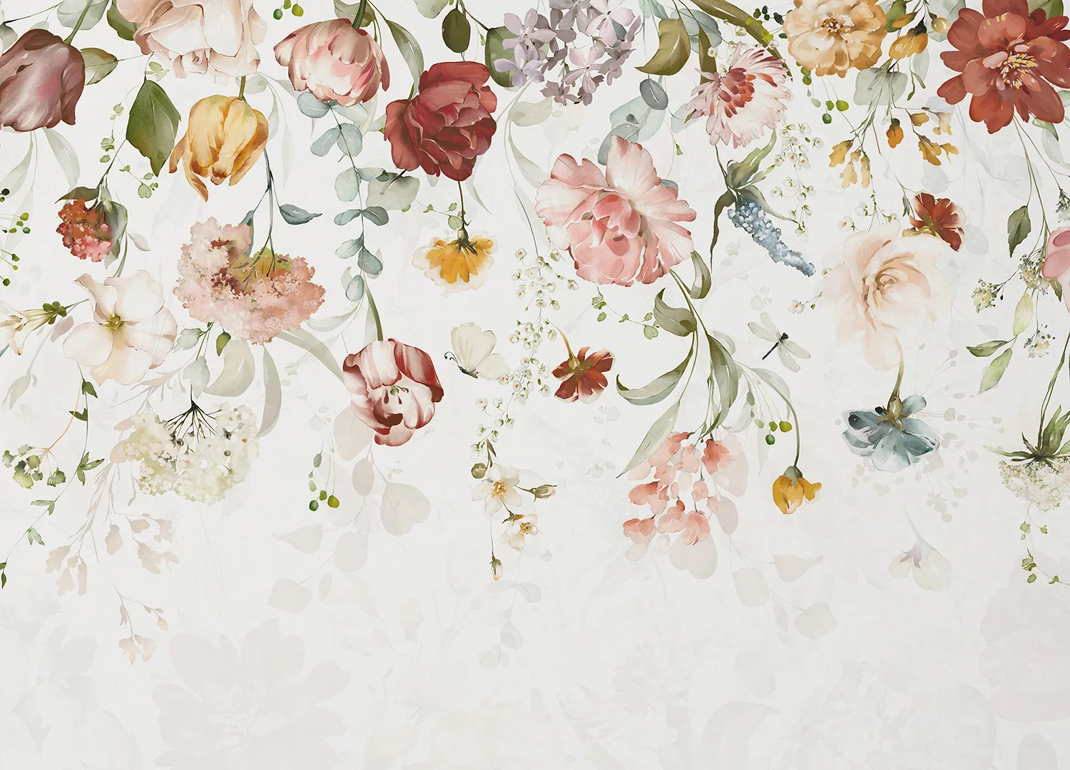 Custom Size Wall Mural Painterly Garden | Premium Non-Woven Wallpaper | FT5P352287