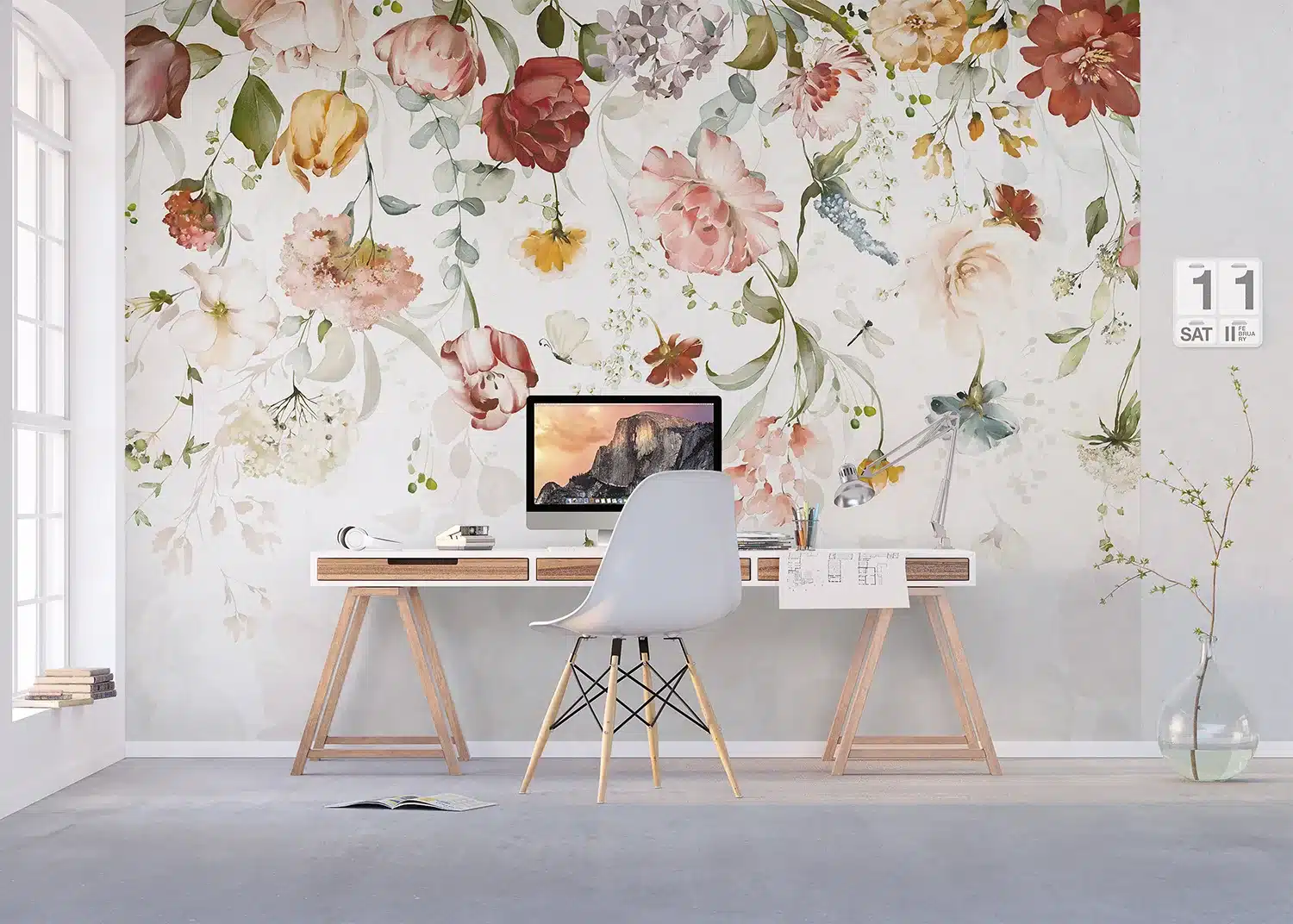 Custom Size Wall Mural Painterly Garden | Premium Non-Woven Wallpaper | FT5P352287 3