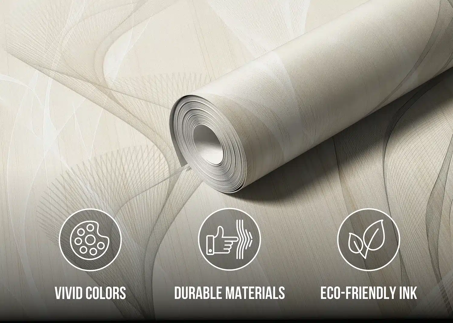 Custom Size Wall Mural Ivory Smoke Waves | Premium Non-Woven Wallpaper | FT5P352299 3