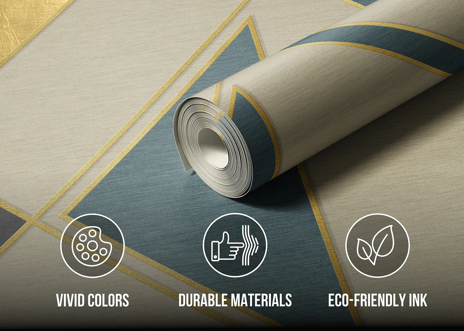 Custom Size Wall Mural Golden Geometry | Premium Non-Woven Wallpaper | FT5P 352315 2