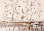 Custom Size Wall Mural Chinoiserie Birds | Premium Non-Woven Wallpaper | FT5P 352365