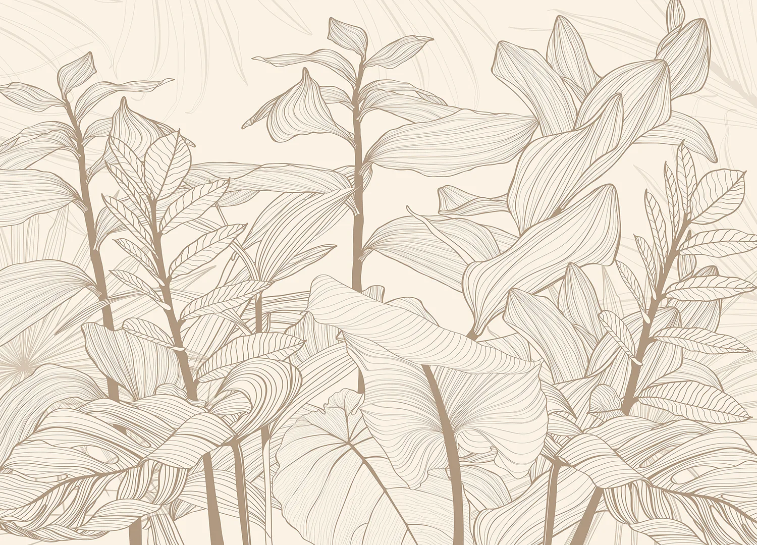 Custom Size Wall Mural Seamless Tropical Lines | Premium Non-Woven Wallpaper | FT5P 352367