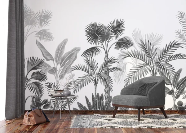 Custom Size Wall Mural Jungle Noir | Premium Non-Woven Wallpaper | FT5P 352377