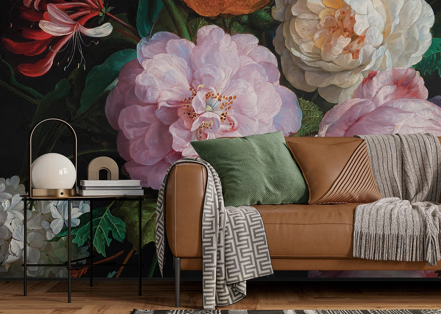 Custom Size Wall Mural Blooming Painting  | Premium Non-Woven Wallpaper | FT5P 352379