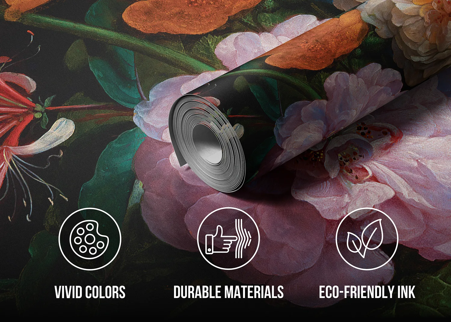 Custom Size Wall Mural Blooming Painting  | Premium Non-Woven Wallpaper | FT5P 352379 3