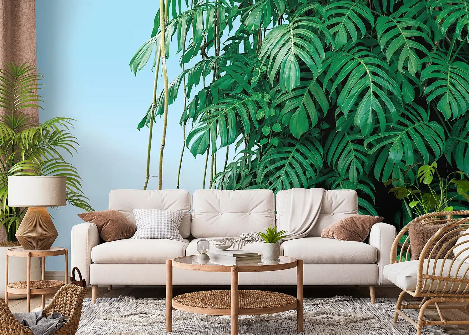 Custom Size Wall Mural Monstera | Premium Non-Woven Wallpaper | FT5P352389