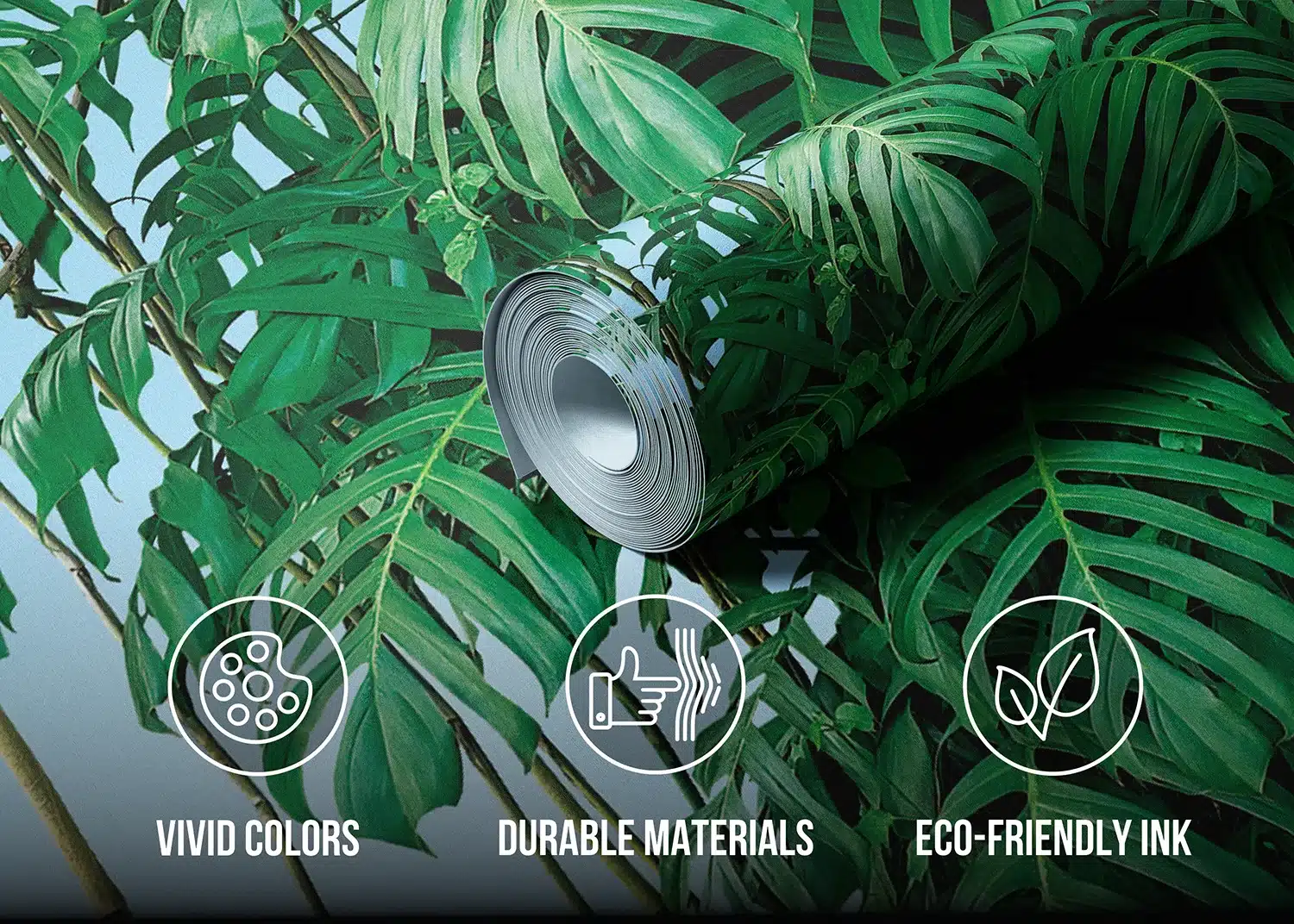 Custom Size Wall Mural Monstera | Premium Non-Woven Wallpaper | FT5P352389 3