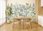 Custom Size Wall Mural Vetch Flowers on Beige | Premium Non-Woven Wallpaper | FT5P 352411