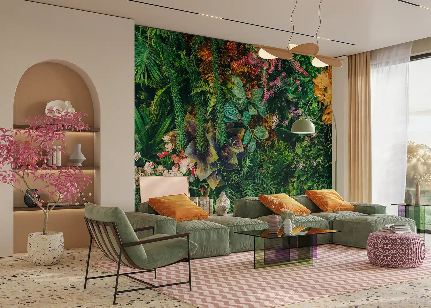 Custom Size Wall Mural Sunset Bloom | Premium Non-Woven Wallpaper | FT5P352415 2