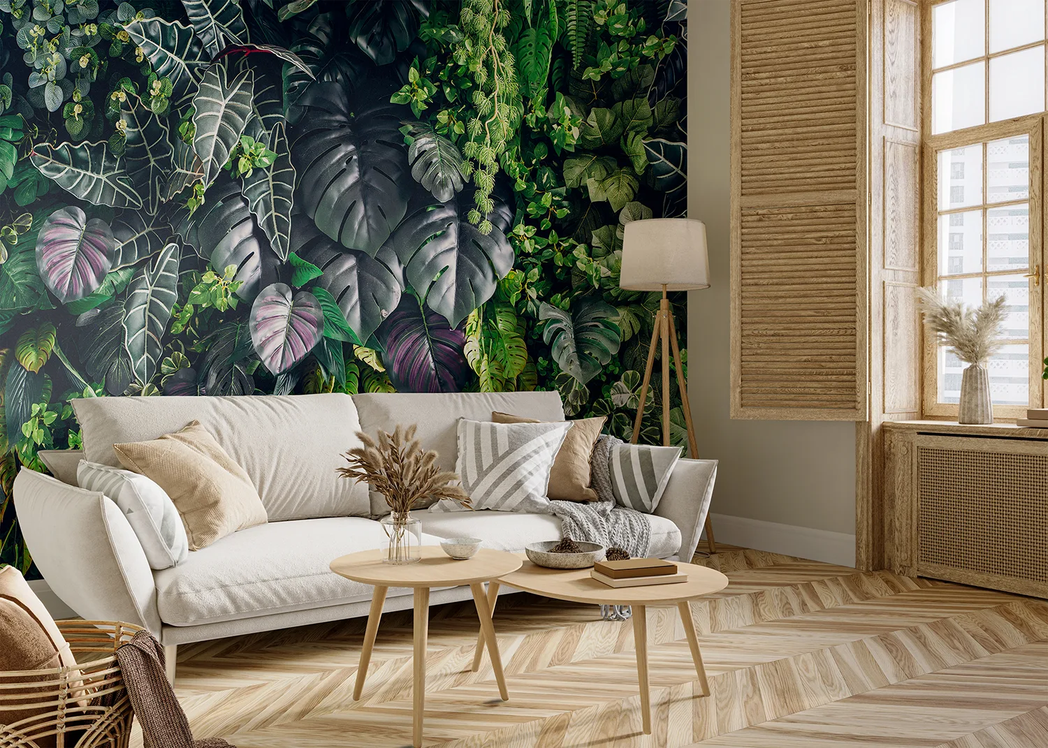 Custom Size Wall Mural Royal Foliage | Premium Non-Woven Wallpaper | FT5P 352419 3