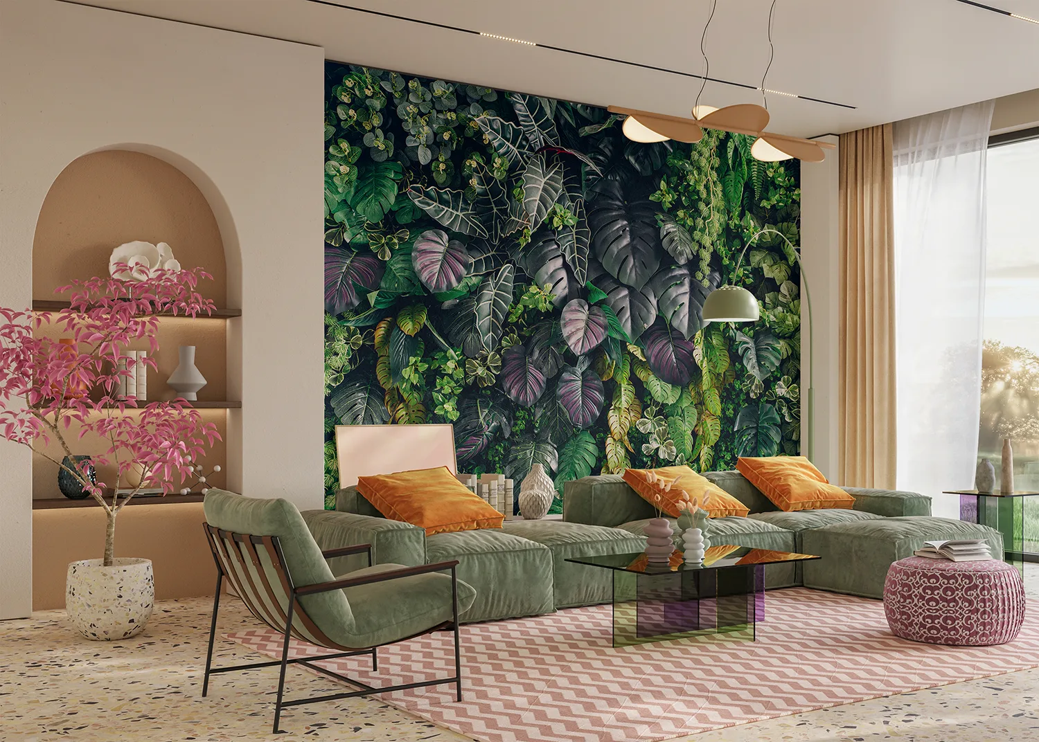 Custom Size Wall Mural Royal Foliage | Premium Non-Woven Wallpaper | FT5P 352419 2