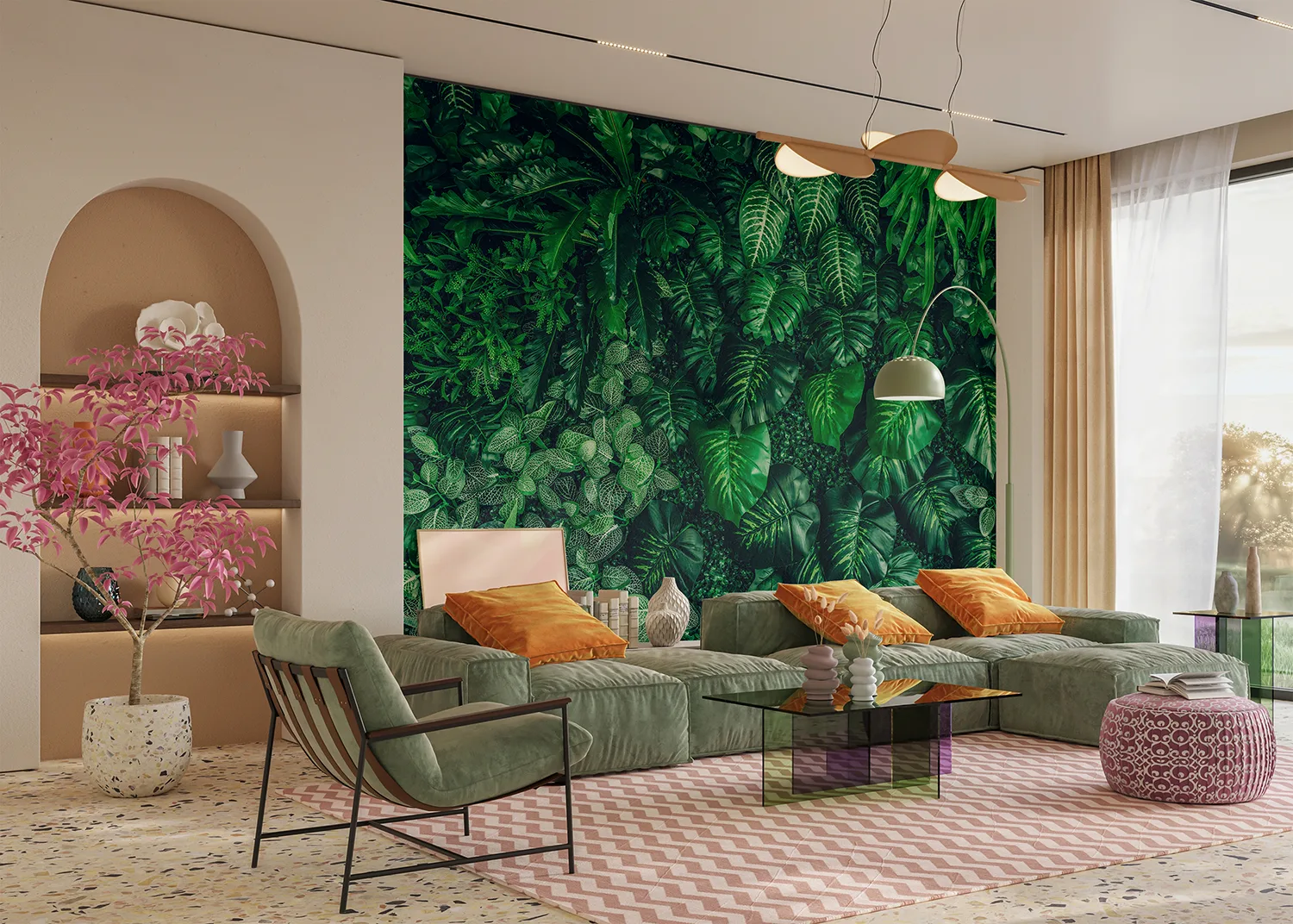 Custom Size Wall Mural Emerald Jungle | Premium Non-Woven Wallpaper | FT5P 352421 3