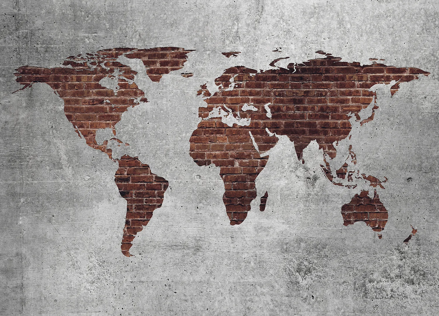 Custom Size Wall Mural Industrial World Map | Premium Non-Woven Wallpaper | FT5P 352459