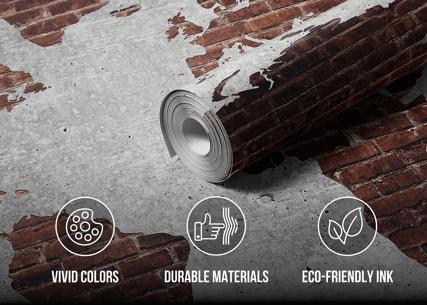 Custom Size Wall Mural Industrial World Map | Premium Non-Woven Wallpaper | FT5P 352459 3