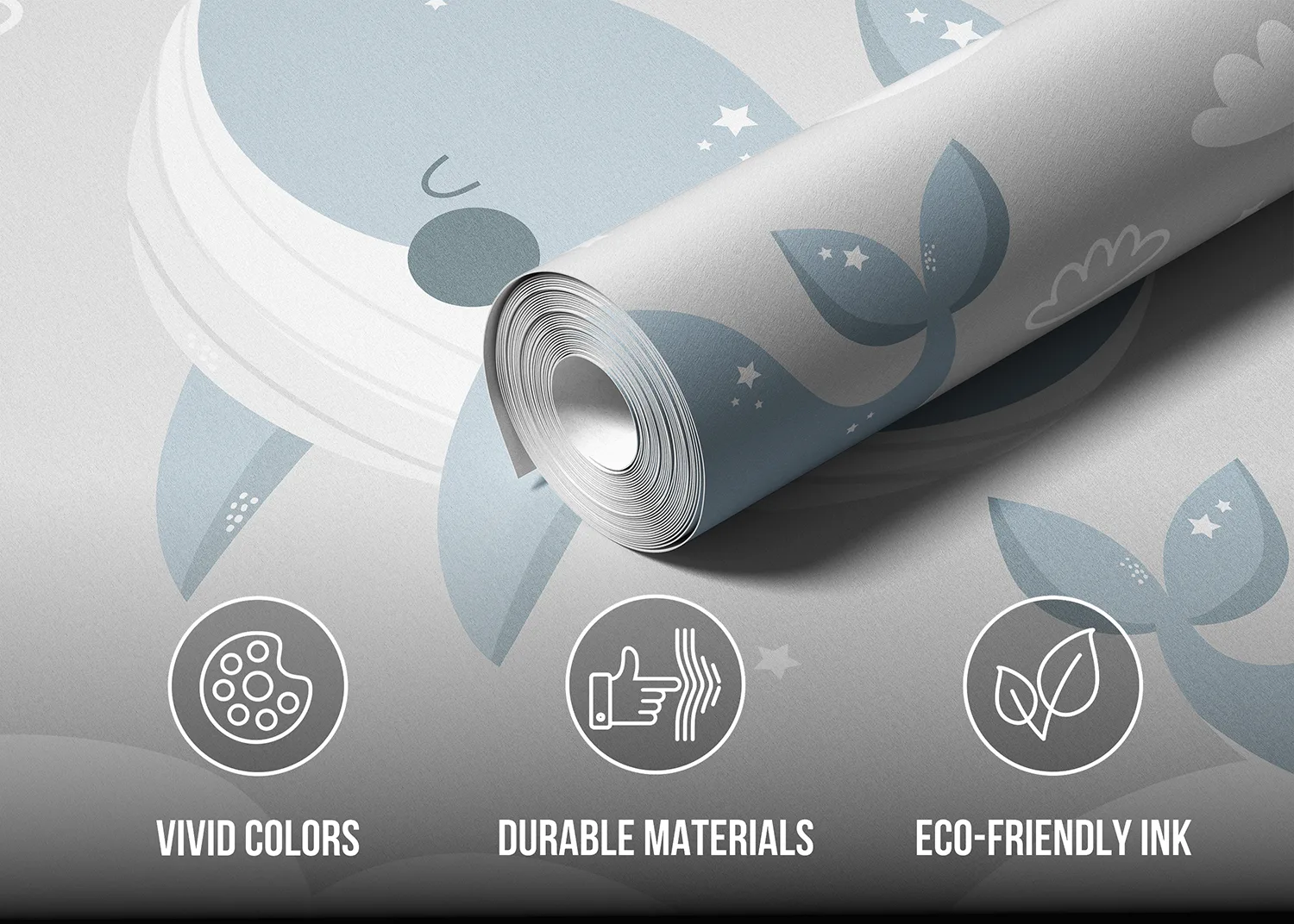 Custom Size Wall Mural Skyward Whales | Premium Non-Woven Wallpaper | FTD5P 352065 2