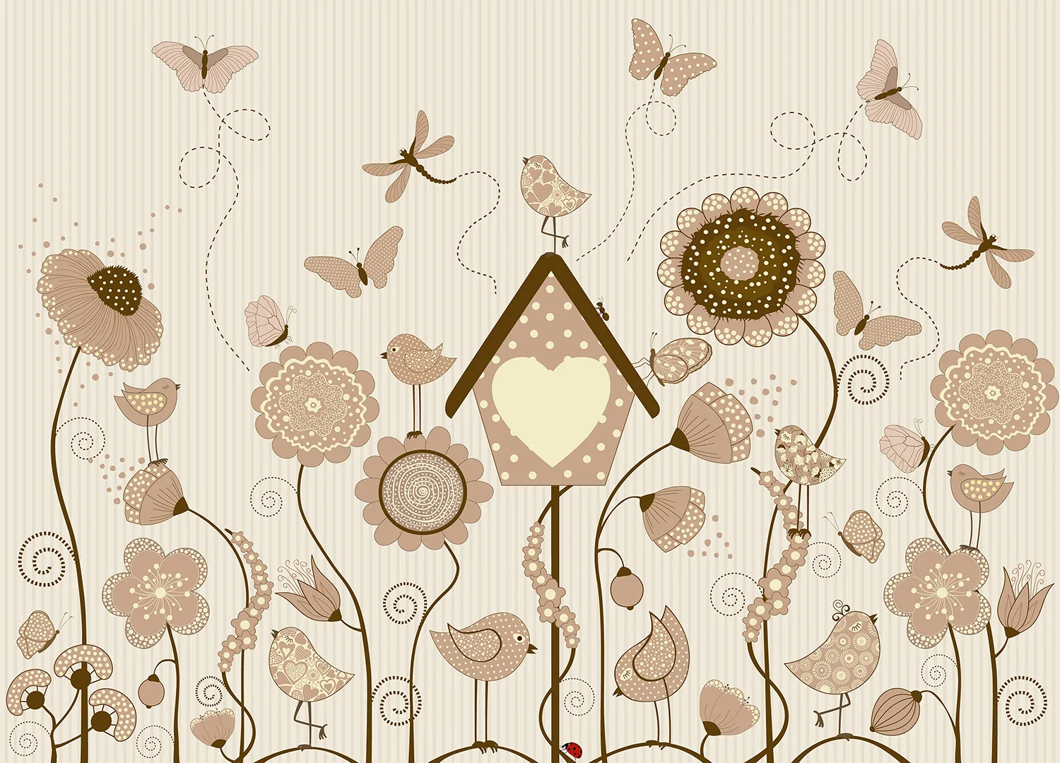 Custom Size Wall Mural Sunlit Garden | Premium Non-Woven Wallpaper | FTD5P 352083