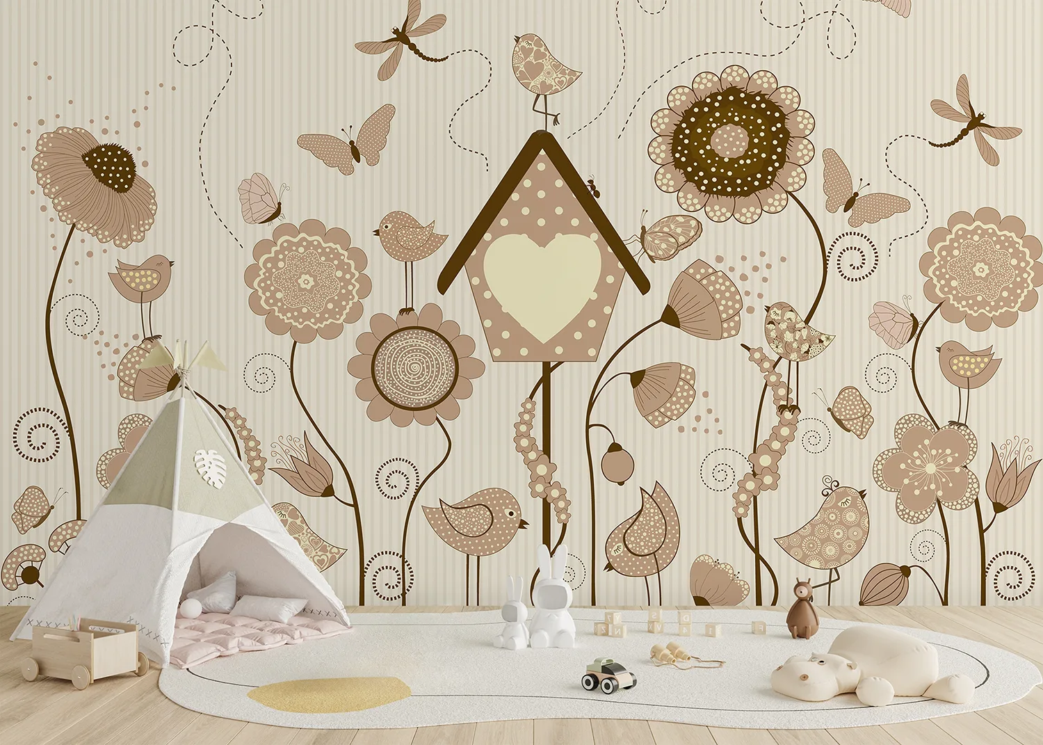 Custom Size Wall Mural Sunlit Garden | Premium Non-Woven Wallpaper | FTD5P 352083
