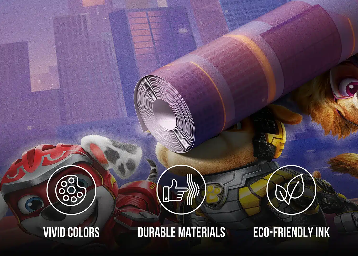 Custom Size Wall Mural Paw Patrol Movie Full Team | Premium Non-Woven Wallpaper | FT5P352195 4