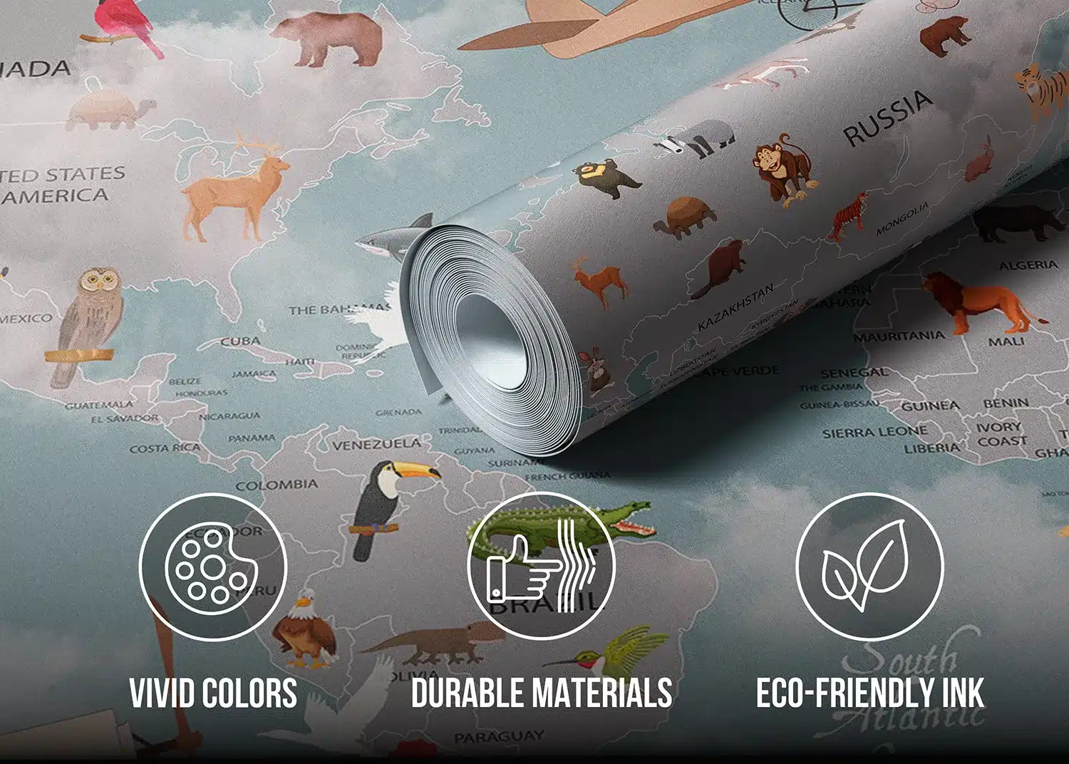 Custom Size Wall Mural Kids' Aeromap | Premium Non-Woven Wallpaper | FTD5P352241 4