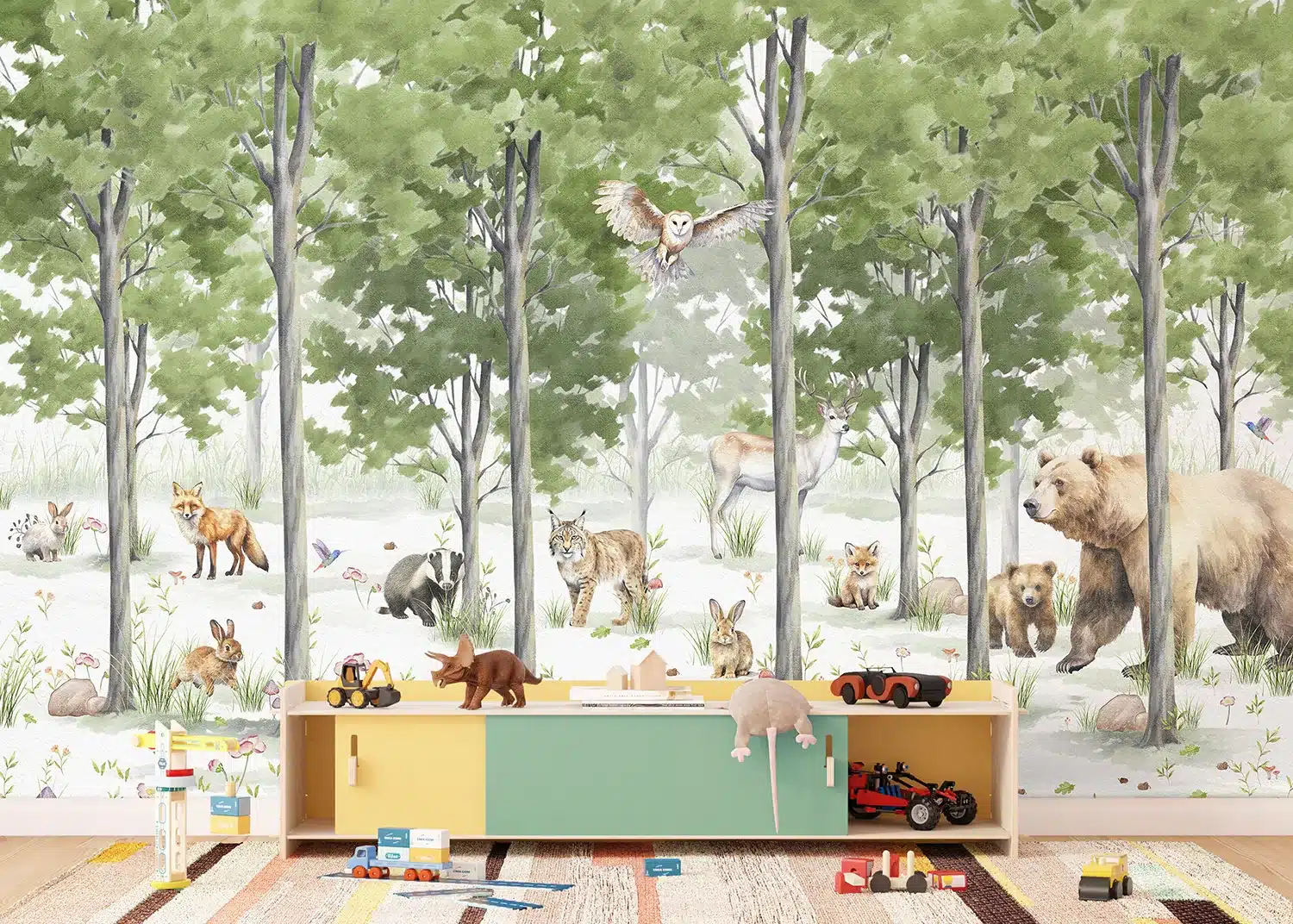 Custom Size Wall Mural Forest Playground | Premium Non-Woven Wallpaper | FTD5P352351 2