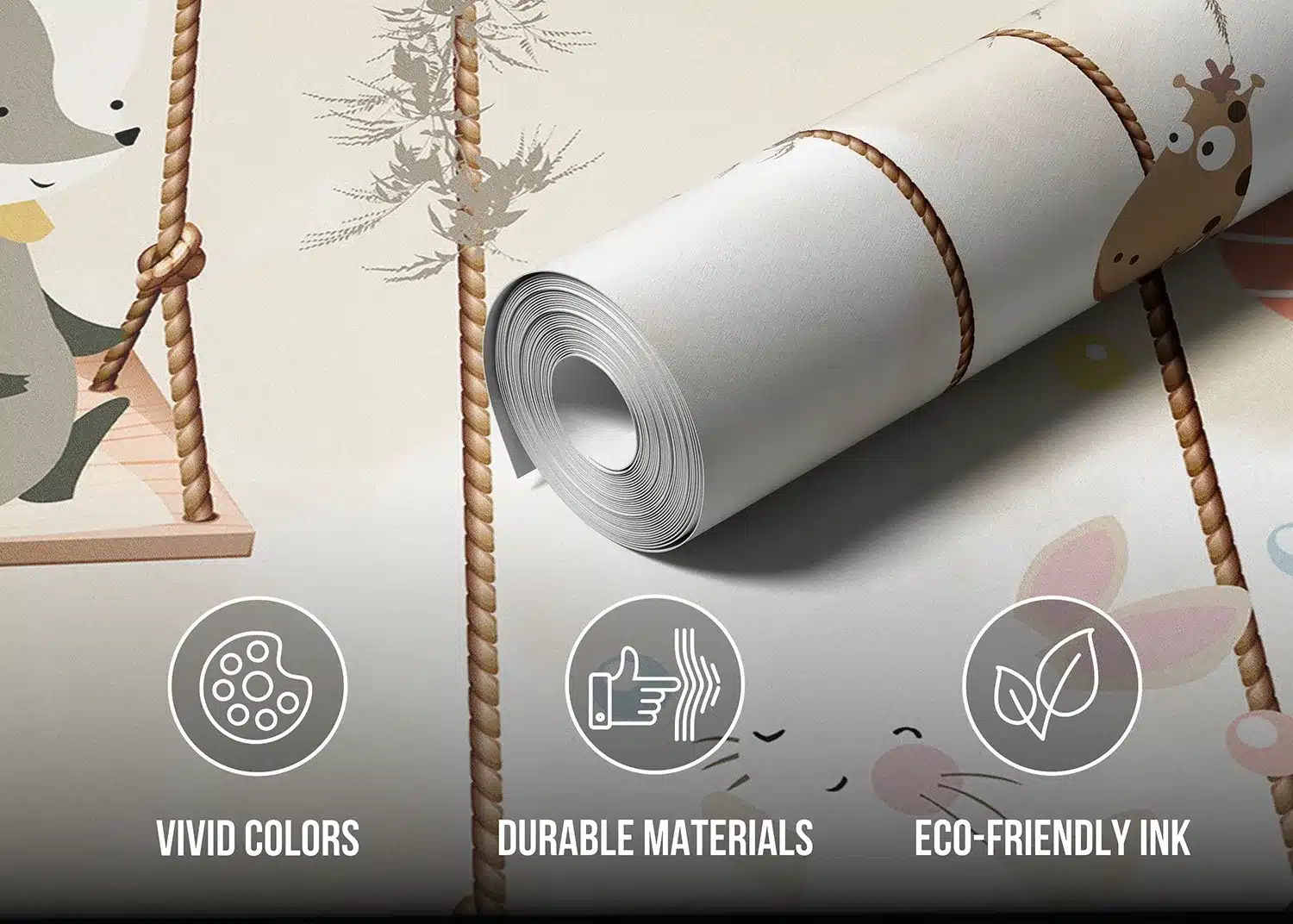 Custom Size Wall Mural Forest Swings | Premium Non-Woven Wallpaper | FTD5P352353 4