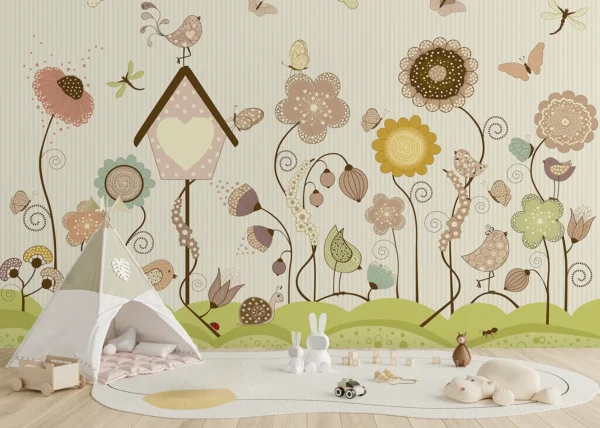 Custom Size Wall Mural Green Sunlit Garden | Premium Non-Woven Wallpaper | FTD5P 352375