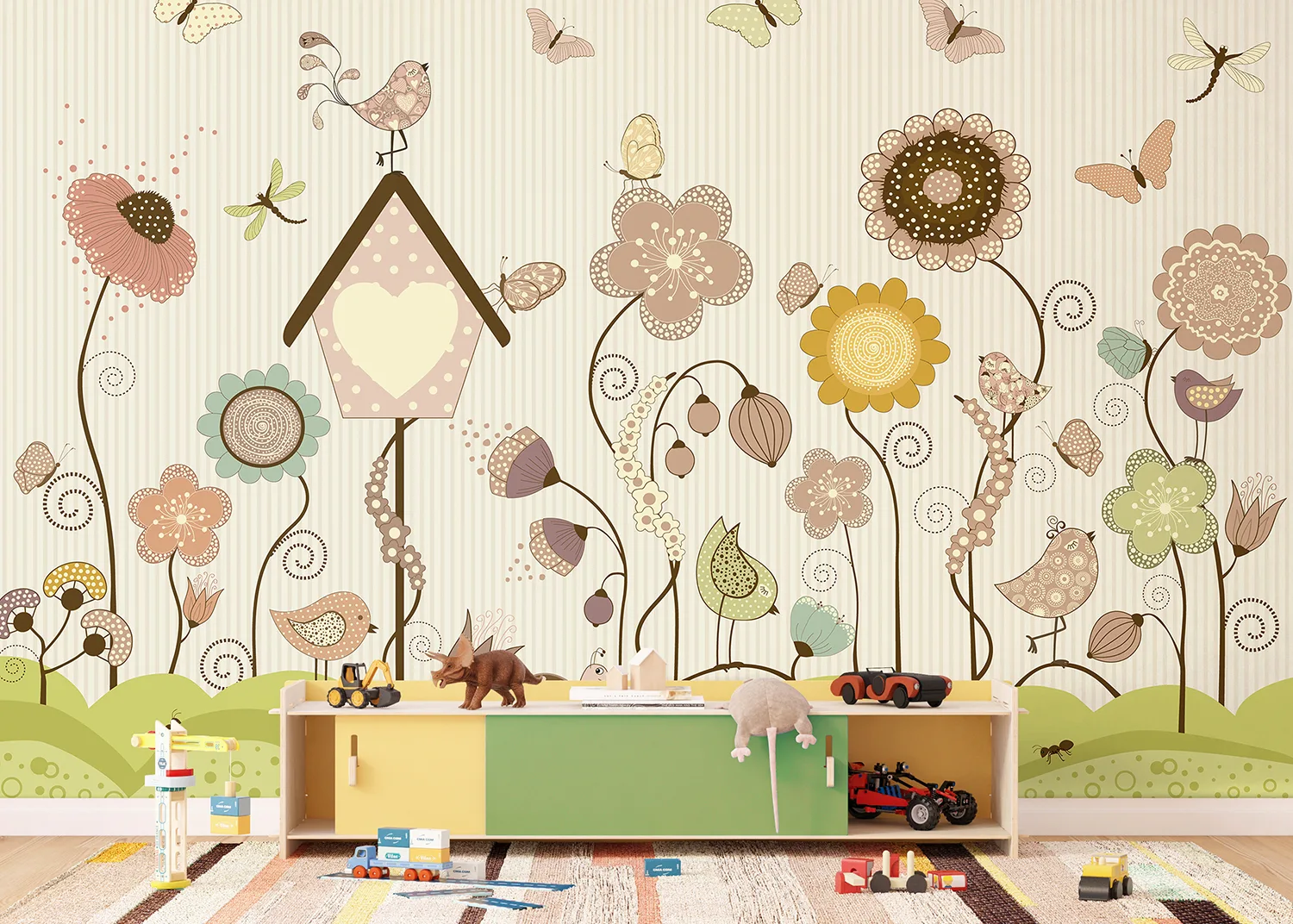 Custom Size Wall Mural Green Sunlit Garden | Premium Non-Woven Wallpaper | FTD5P 352375 2