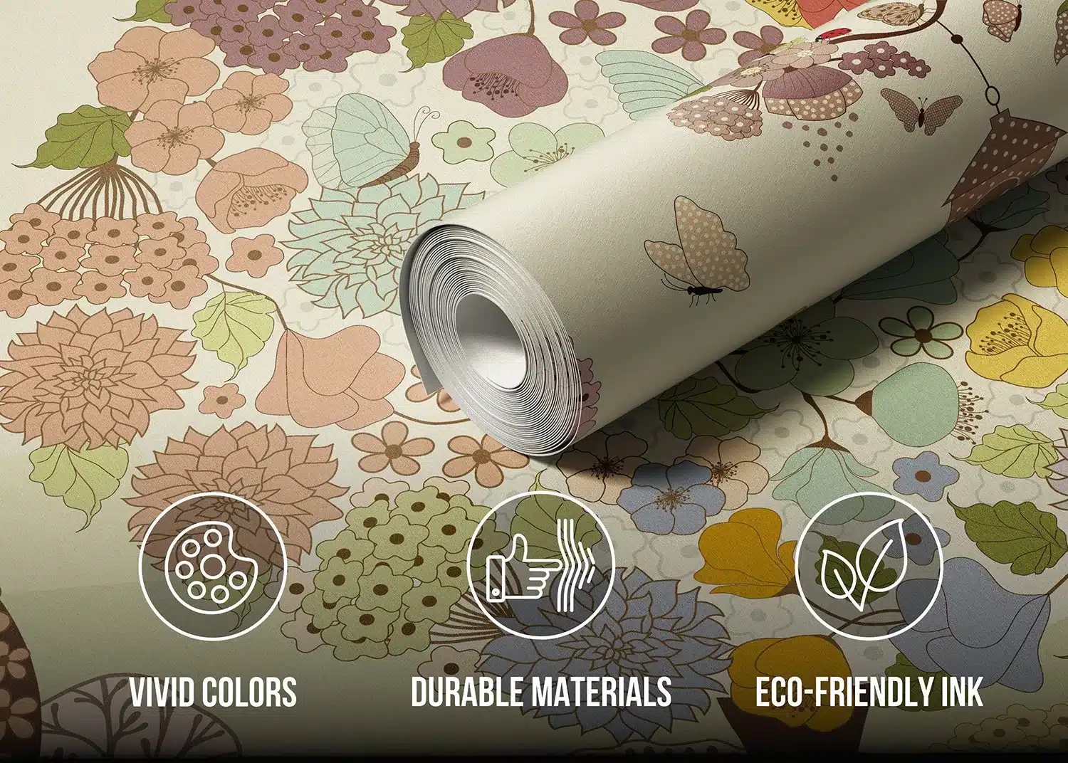 Custom Size Wall Mural Flower Tree | Premium Non-Woven Wallpaper | FTD5P352397 3