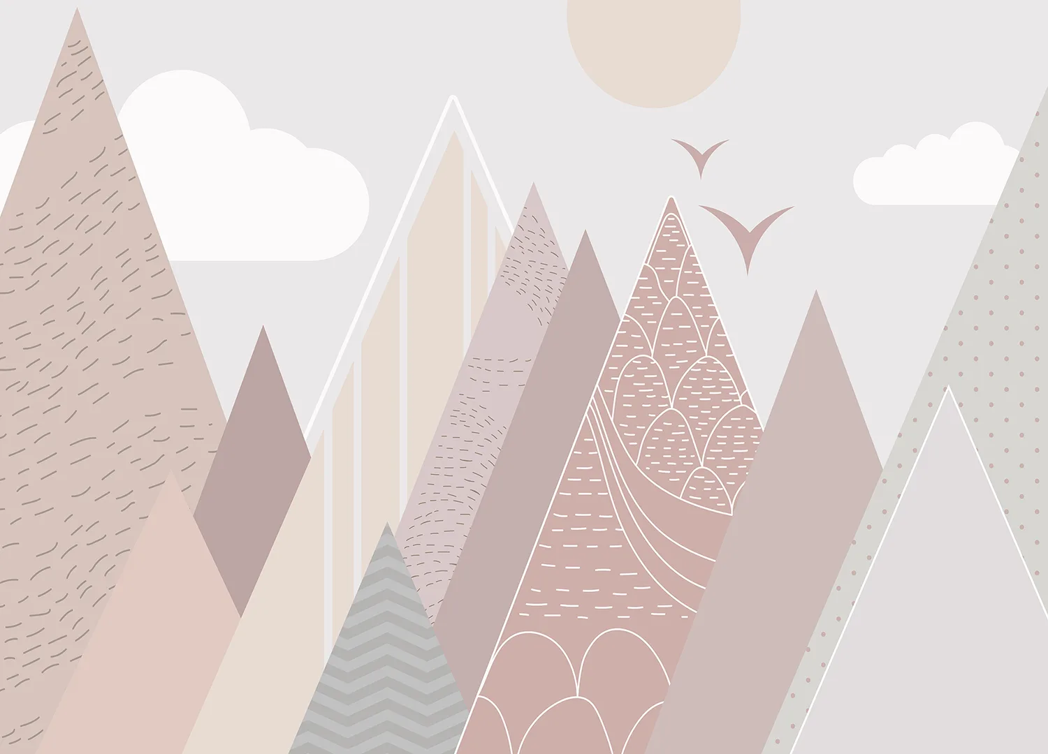 Custom Size Wall Mural Mountains & Clouds | Premium Non-Woven Wallpaper | FTD5P352401