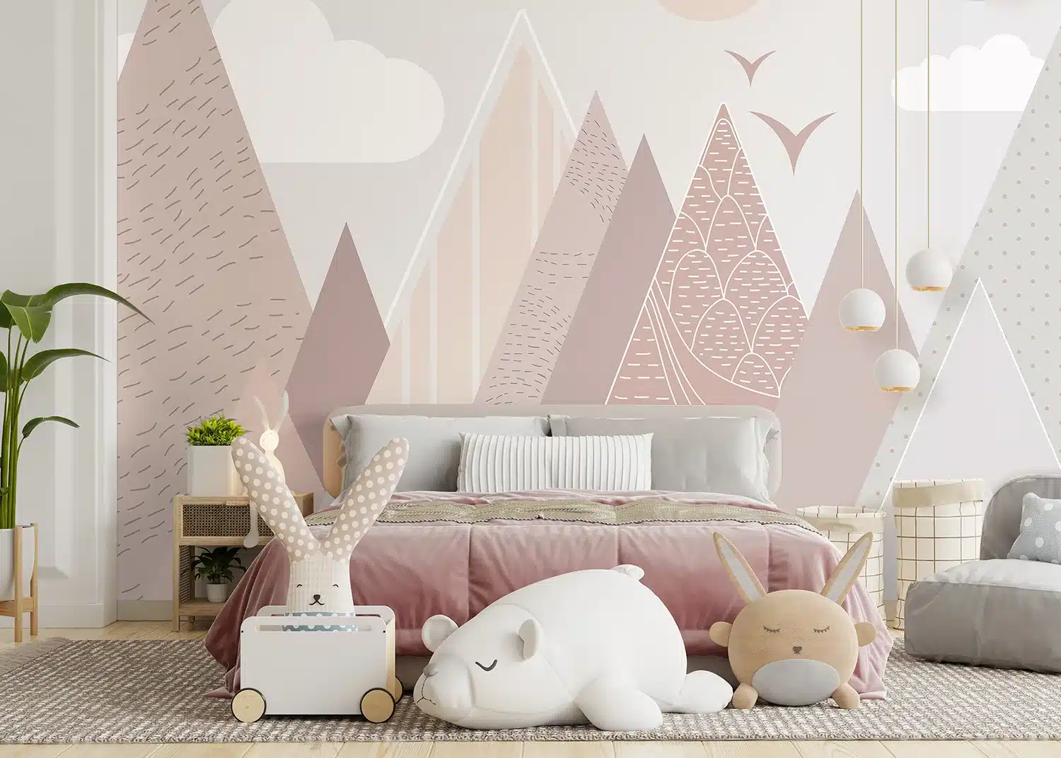 Custom Size Wall Mural Mountains & Clouds | Premium Non-Woven Wallpaper | FTD5P352401 3