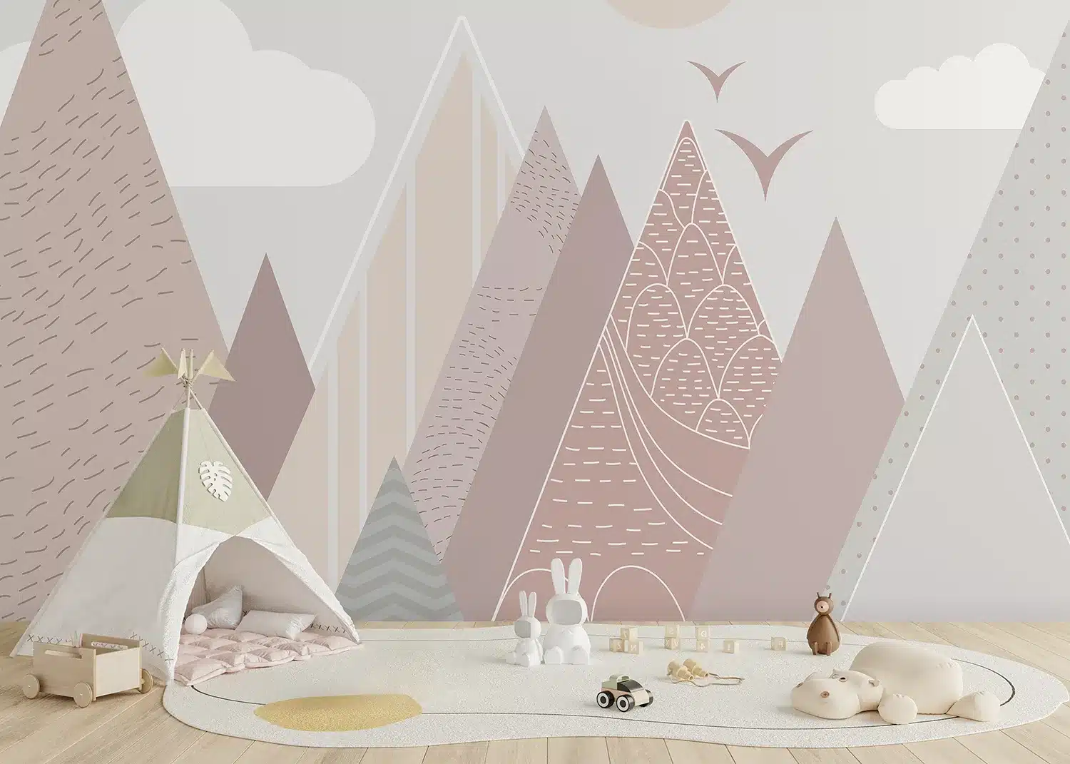 Custom Size Wall Mural Mountains & Clouds | Premium Non-Woven Wallpaper | FTD5P352401 2