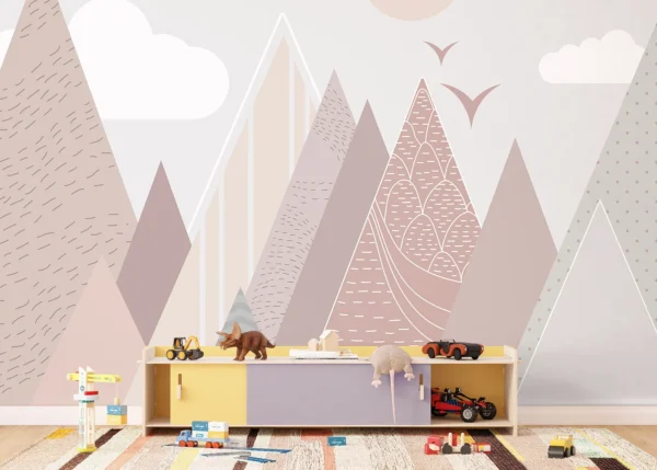 Custom Size Wall Mural Mountains & Clouds | Premium Non-Woven Wallpaper | FTD5P 352401