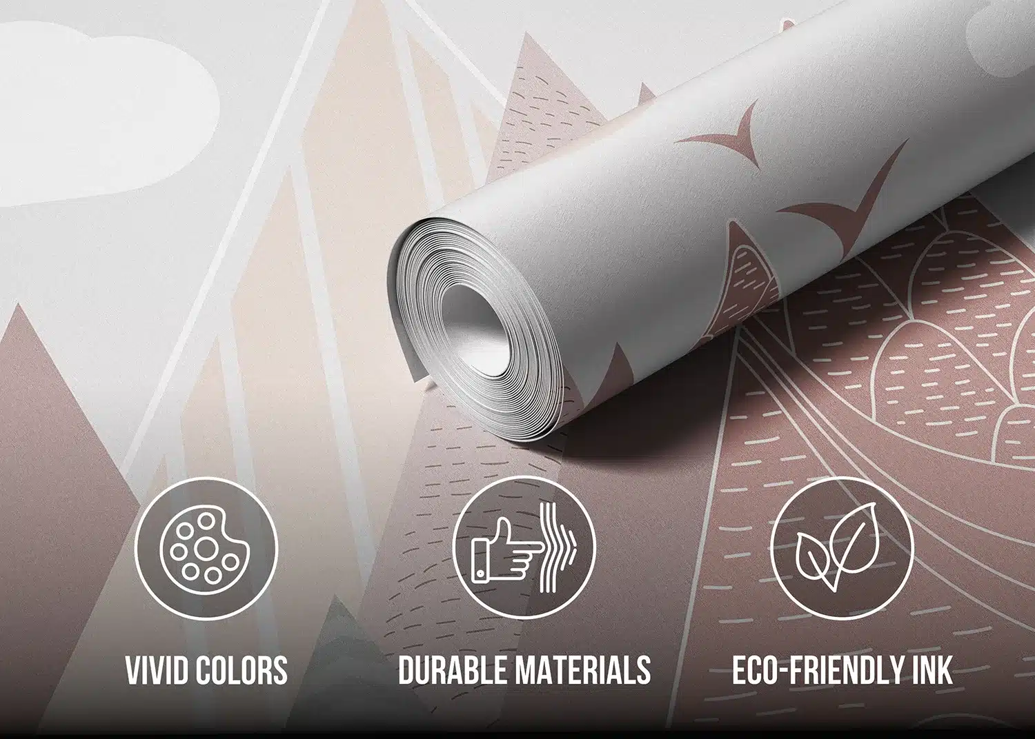 Custom Size Wall Mural Mountains & Clouds | Premium Non-Woven Wallpaper | FTD5P352401 4