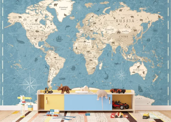 Custom Size Wall Mural Our Animal Planet | Premium Non-Woven Wallpaper | FTD5P 352457