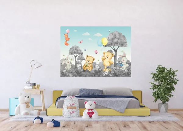 Dětská vliesová fototapeta na zed' Medvídek | 155 x 110 cm | FTDNM 5289