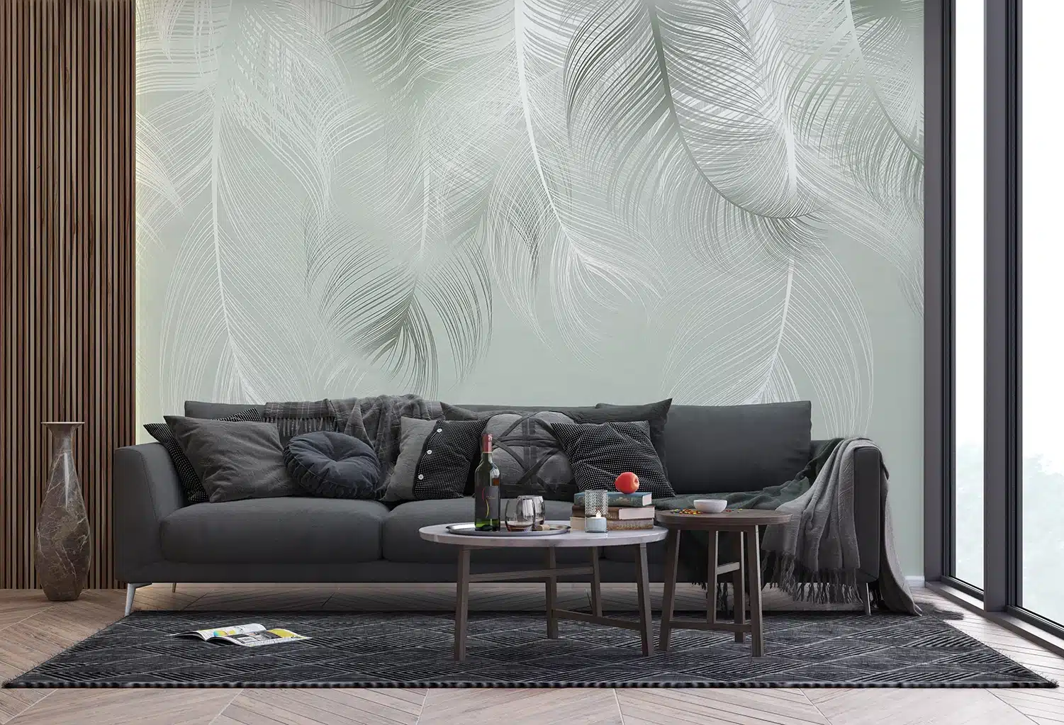 Custom Size Wall Mural Feather Dream | Premium Non-Woven Wallpaper | FTNS1250 2