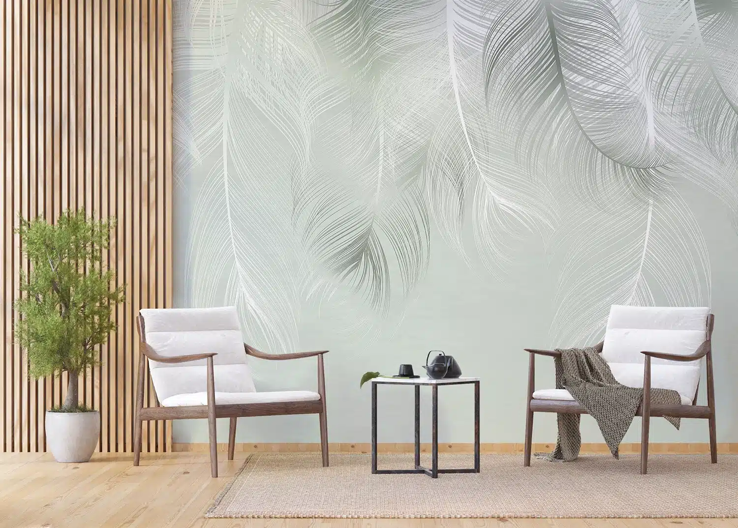 Custom Size Wall Mural Feather Dream | Premium Non-Woven Wallpaper | FTNS1250 4