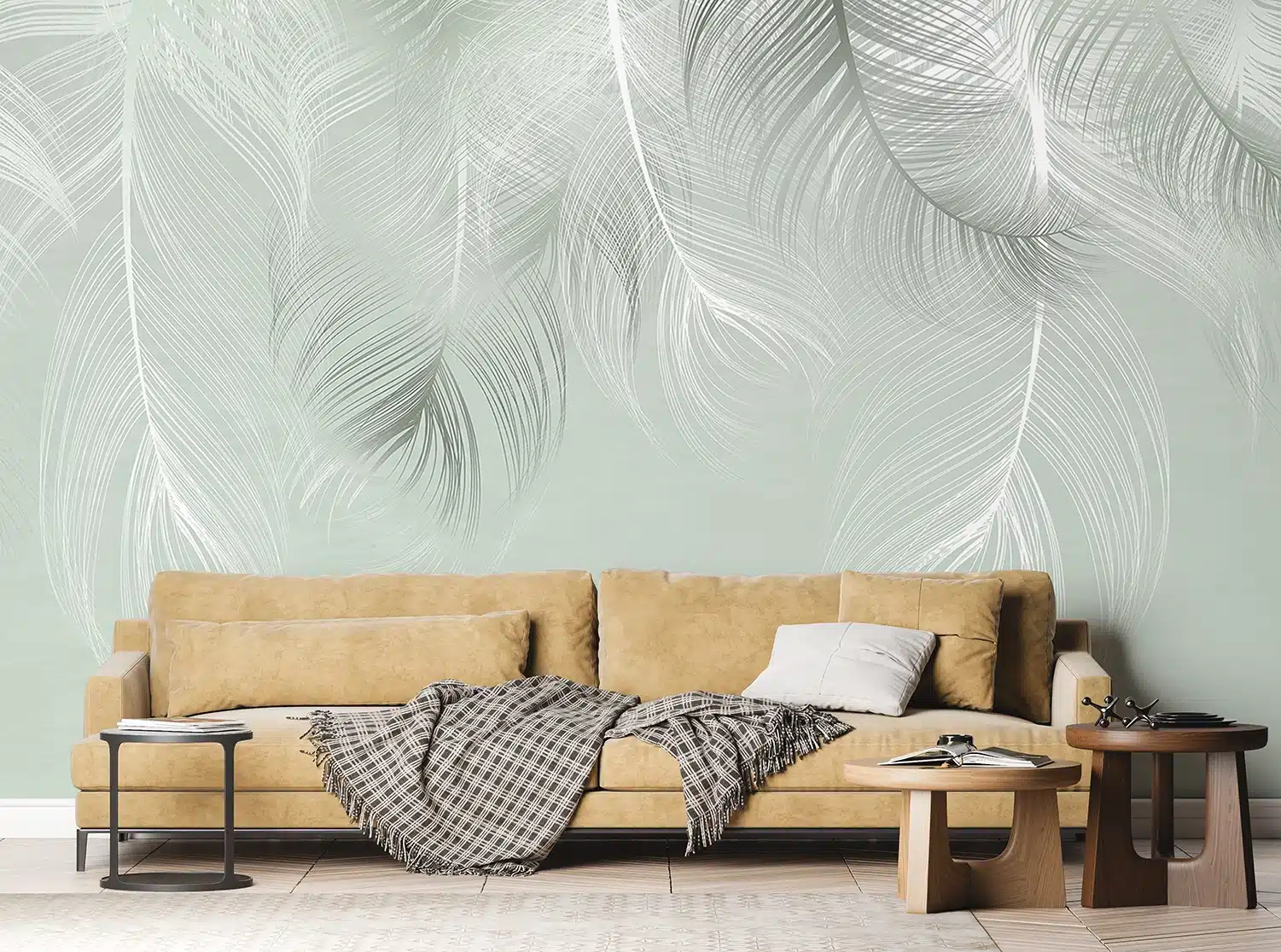 Custom Size Wall Mural Feather Dream | Premium Non-Woven Wallpaper | FTNS1250 3