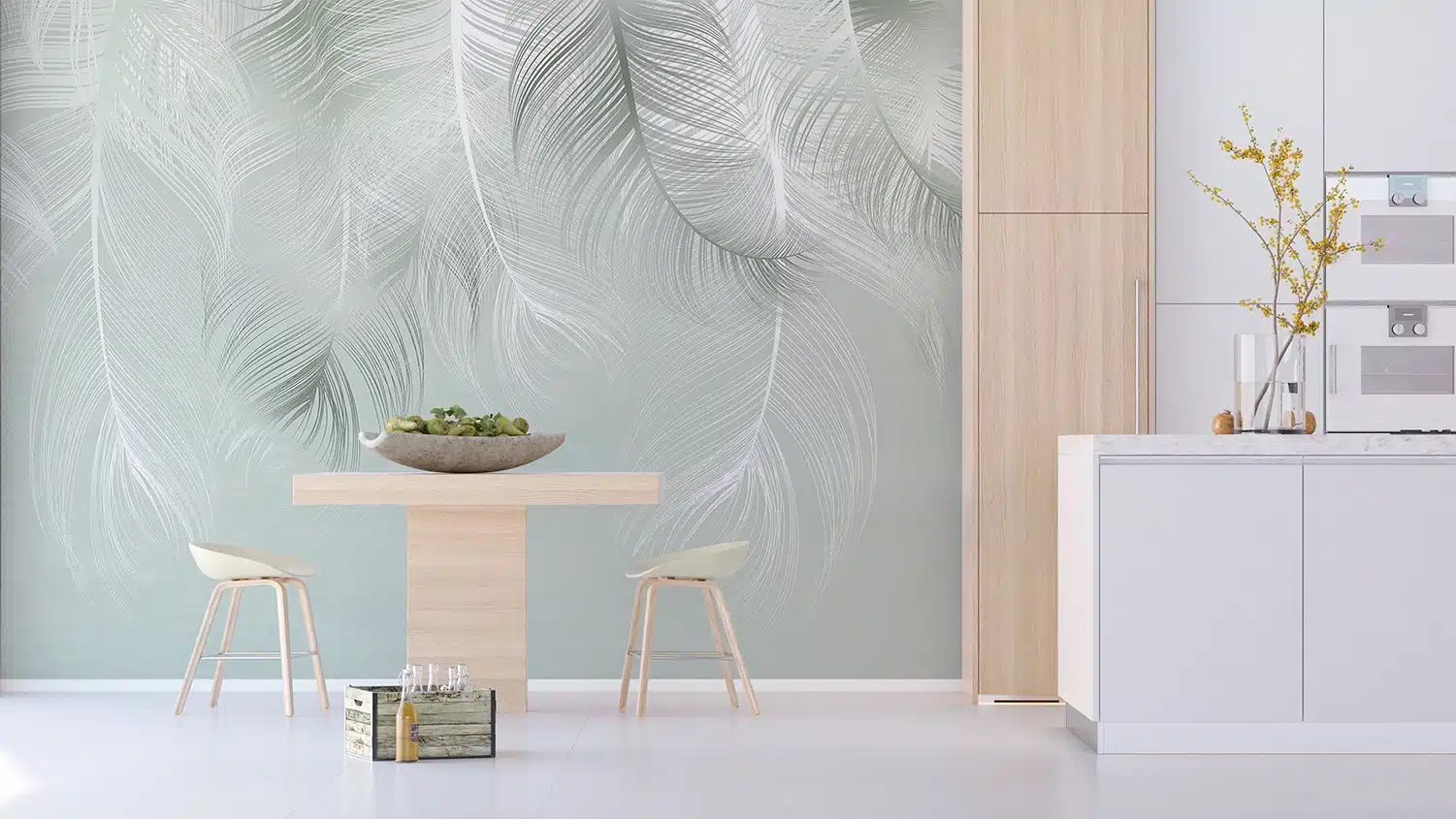 Custom Size Wall Mural Feather Dream | Premium Non-Woven Wallpaper | FTNS1250