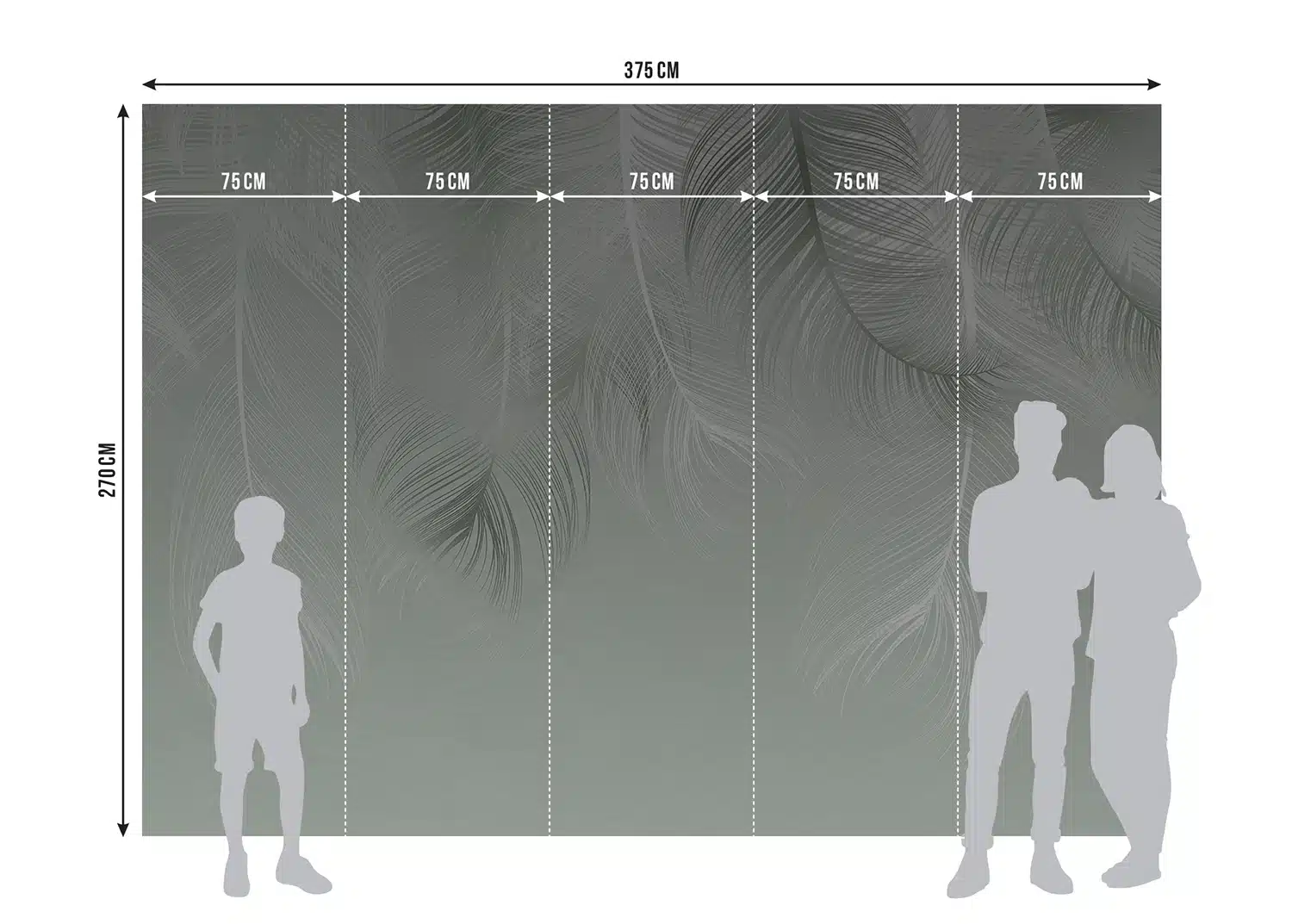 Custom Size Wall Mural Feather Dream | Premium Non-Woven Wallpaper | FTNS1250 7