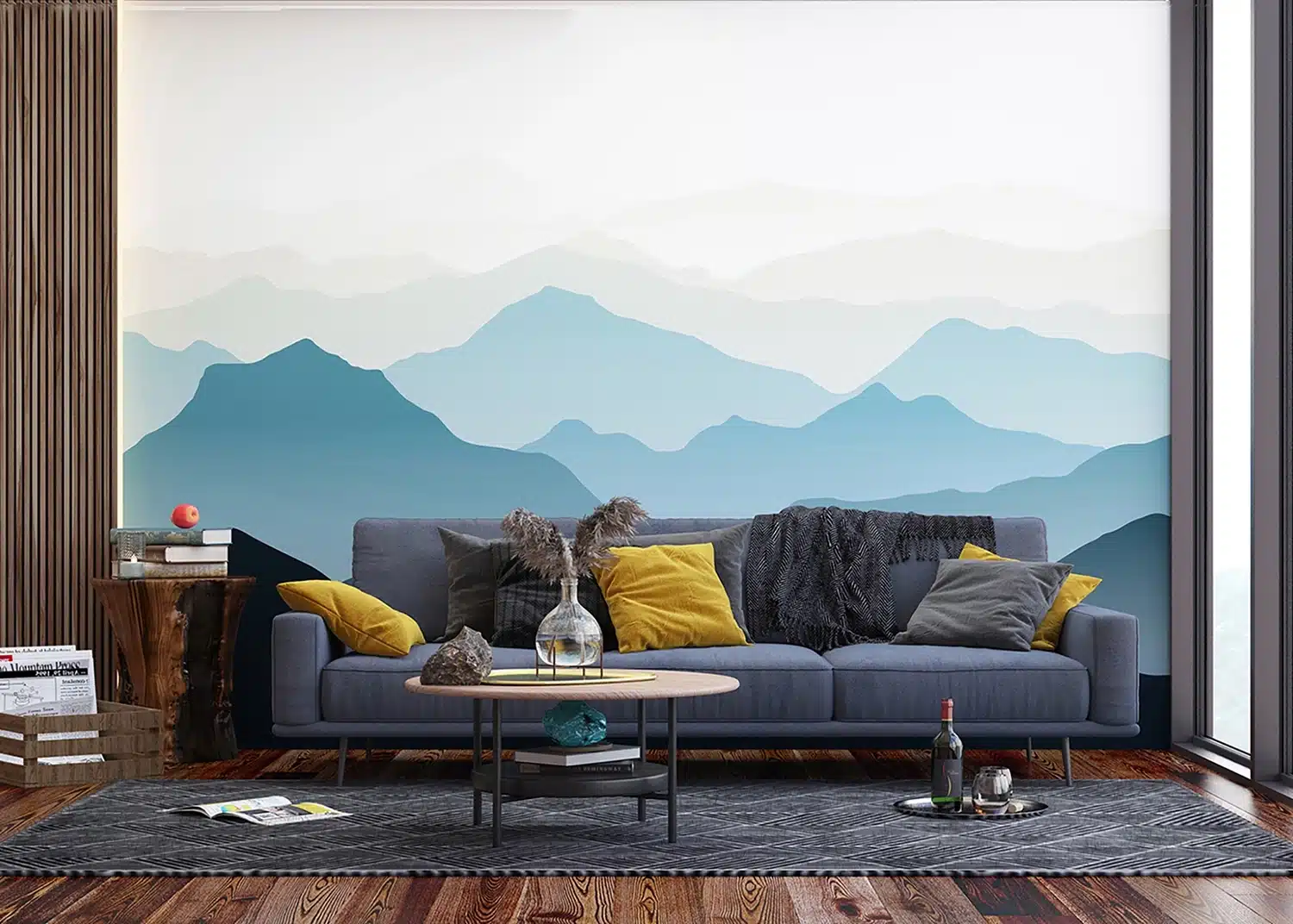 Custom Size Wall Mural Mountain Panorama | Premium Non-Woven Wallpaper | FTNS1267