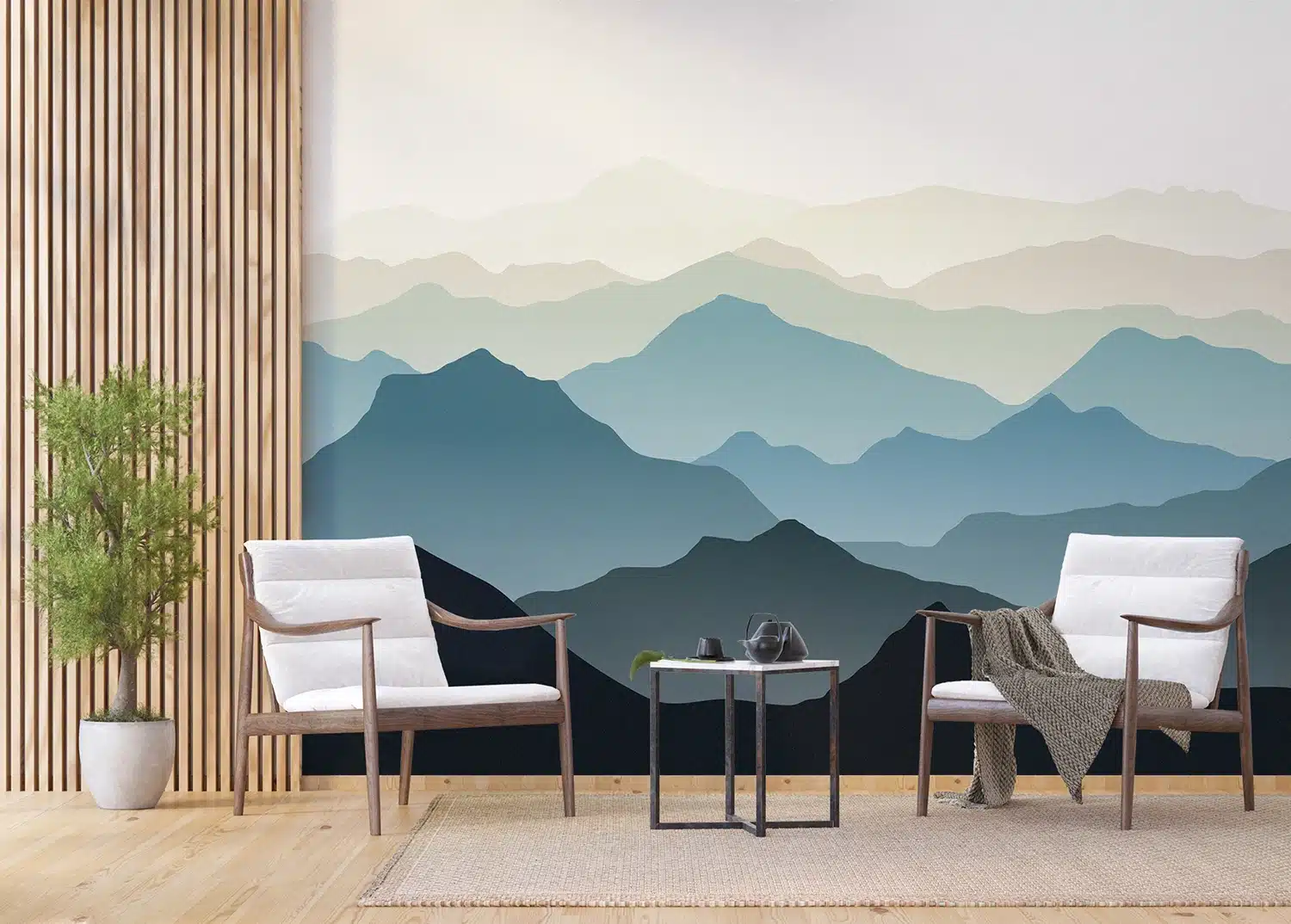 Custom Size Wall Mural Mountain Panorama | Premium Non-Woven Wallpaper | FTNS1267 5